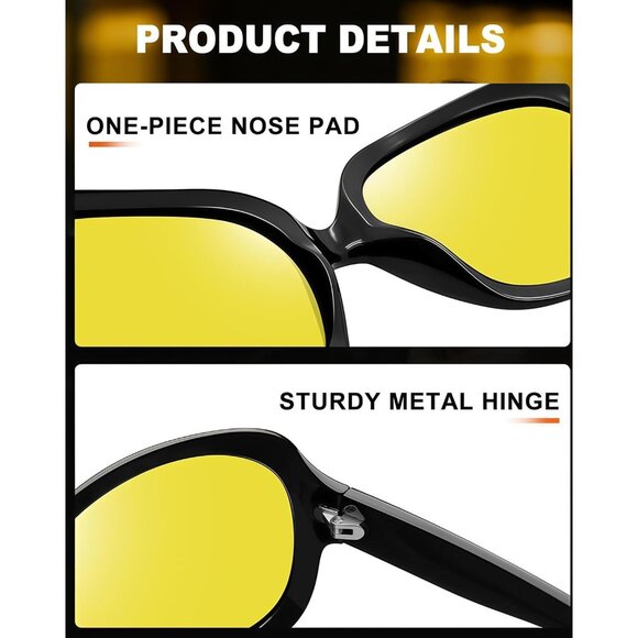 Women\'s Driving Yellow Lens Trendy Polarized Driving Sun Glasses UV Protective main image 5